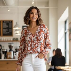 NWT‎ Fun2Fun x Stitch Fix Women's Marley Floral Tunic Top Colorful Spring Summer